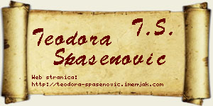 Teodora Spasenović vizit kartica